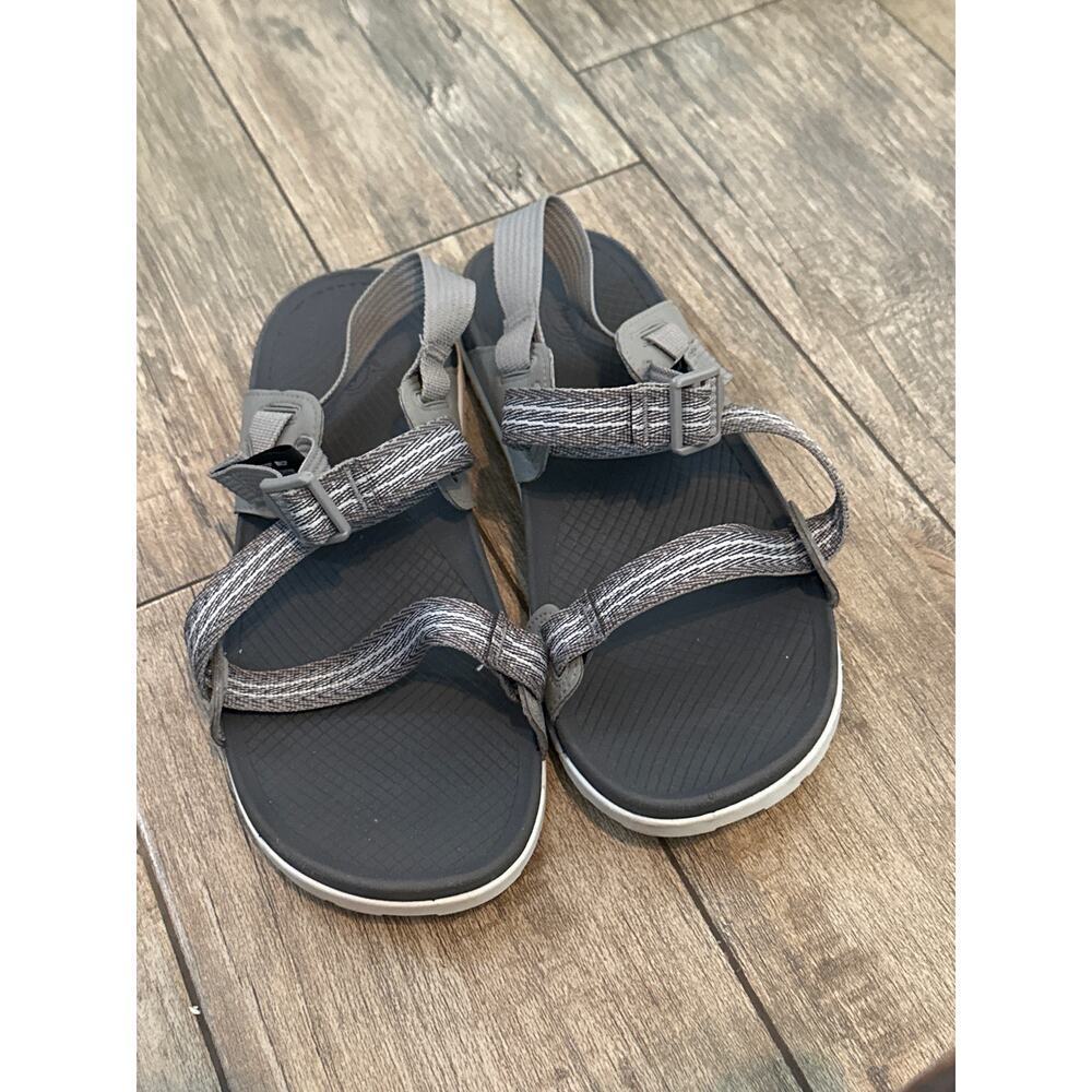 Chaco Lowdown Gray Adjustable Strap Flat Sandal Size 10